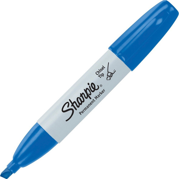 Sharpie Large Barrel Permanent Markers - Blue Ink - Alcohol Based - 12 / Dozen