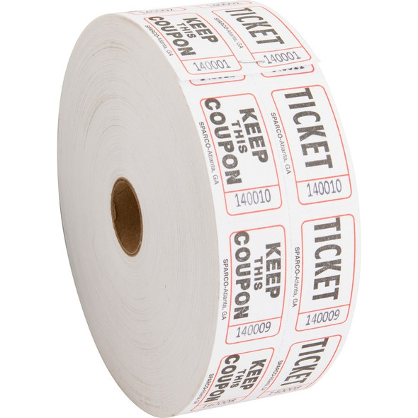 Sparco Roll Tickets - White - 2000 / Roll