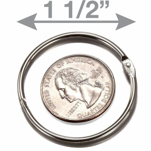 Officemate Loose-Leaf Book Rings - 1.5" Diameter - Silver - Metal - 100 - Box 99703 SPR-OIC99703