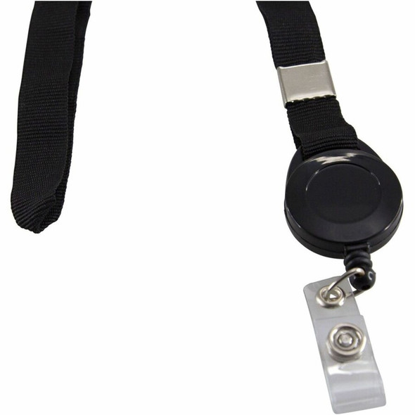 SICURIX Lanyard Card Reel - 36" Length - Black - 12 - Pack 68979 SPR-BAU68979