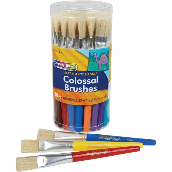 Creativity Street Flat Colossal Brushes - Plastic Assorted Handle - 1 Set