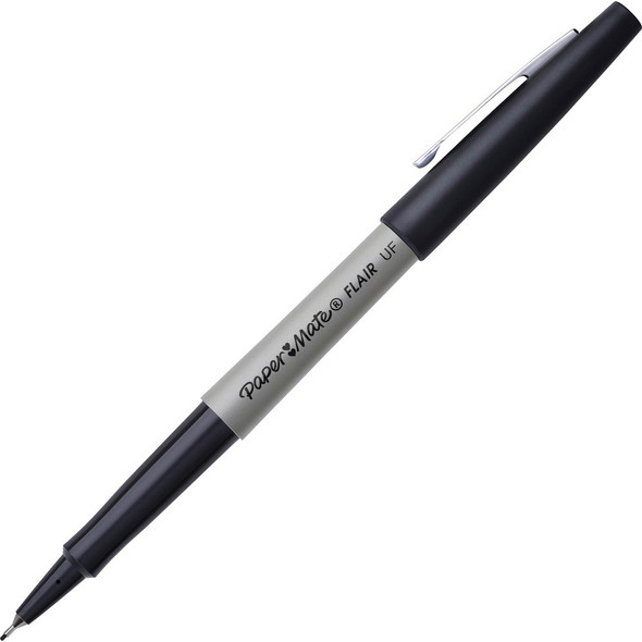Paper Mate Flair Ultra Fine Pens - Black Ink - Water Based - 1 Dozen