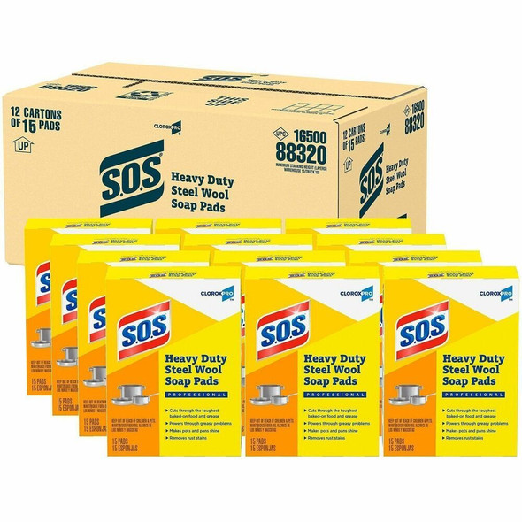 CloroxPro™ S.O.S&reg;  Steel Wool Soap Pad 88320CT