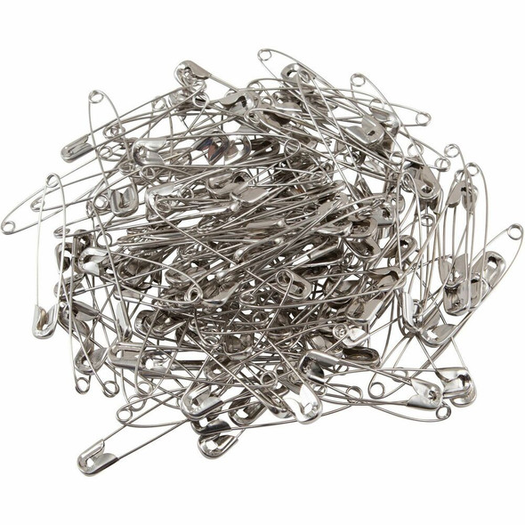 Charles Leonard Safety Pins - 2" Length - Silver - Steel - 1 Pack