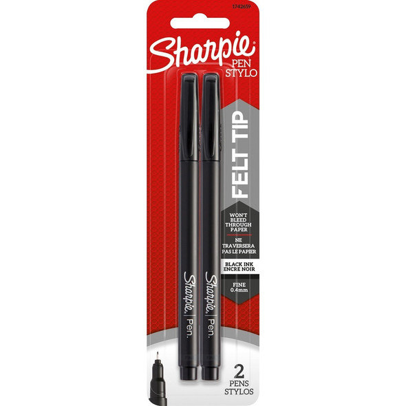 Sharpie Fine Point Pen - Black Ink - 2 / Pack