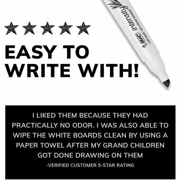 BIC Intensity Low Odor Dry Erase Markers - Blue Ink - 12 - Dozen GDEM11BE SPR-BICGDEM11BE
