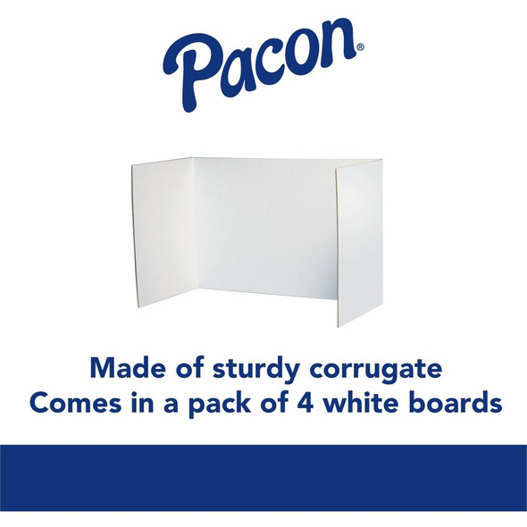 Pacon Privacy Boards - 48" Width x 16" Height0.9" Length - White - 4 / Pack