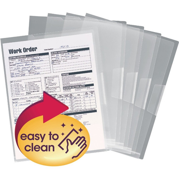 Smead Letter File Jacket - 8 1-2" x 11" - Polypropylene - Clear - 5 - Pack 85751 SPR-SMD85751