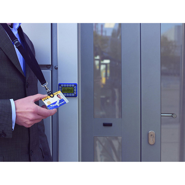 DURABLE Card Fix with Textile Necklace - Black - 10 / Box