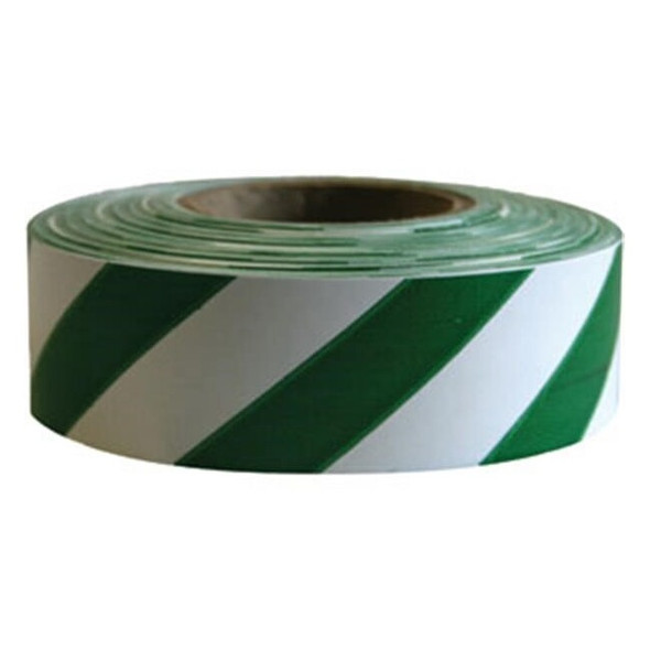 Presco Patterned Roll Flagging, Standard, 1 3/16" x 300', White/Green, 12/Case