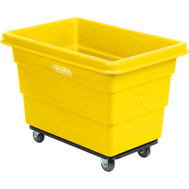 Global Industrial Plastic Bulk Box Truck 6 Bushel Steel Chassis Base Yellow