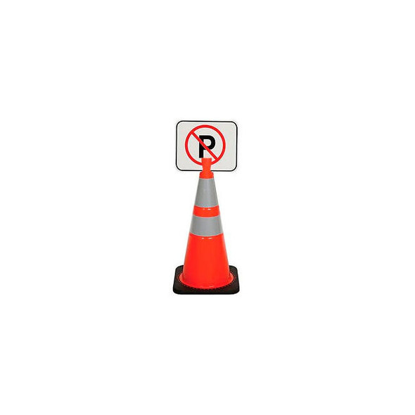 Cone Sign - No Parking 13"" x 11"" Black on Orange 1 Each