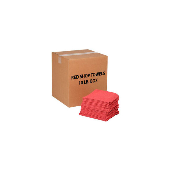 Global Industrial 100 Cotton Red Shop Towels 10 Lb.Box