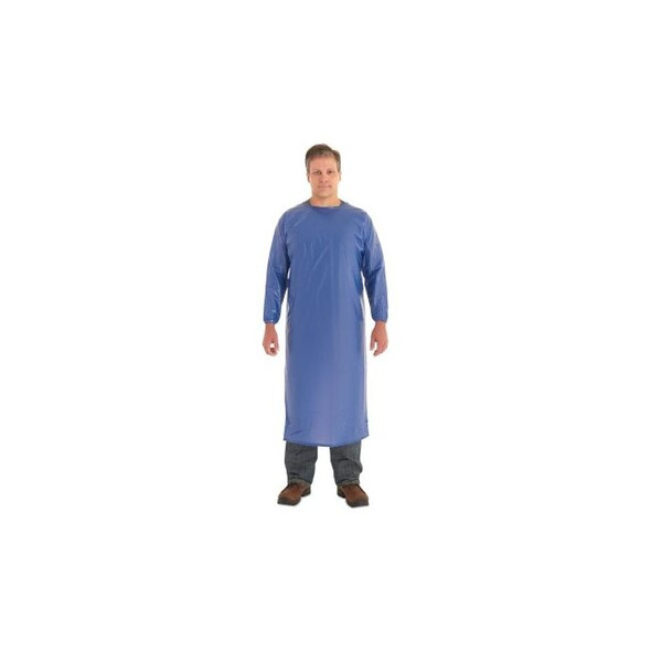 Coat Apron, 8 mil, Vinyl, Large, Blue