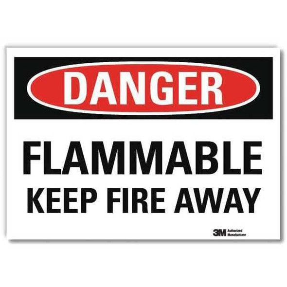 Danger Sign, 10 in H, 14 in W,Horizontal Rectangle, English, U3-1481-RD_14X10