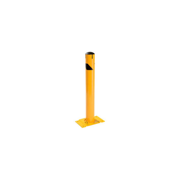 Global Industrial Steel Safety Bollard W/Chain Slots Removable Base & Cap 4.5''D