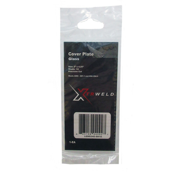 LENS24GSH10 XTRweld Lens, Filter Plate, Shade 10, Glass, 2 x 4.25"