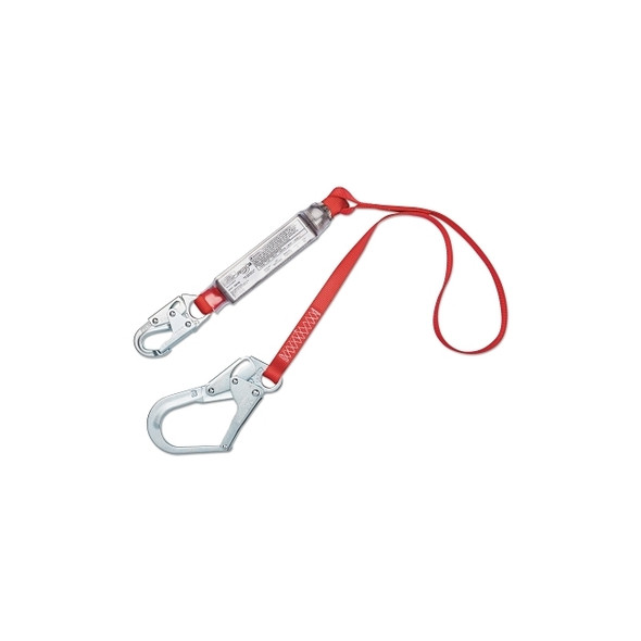 PRO Shock Absorbing Lanyard, 6 ft, Rebar Hook Connection, 1 Leg