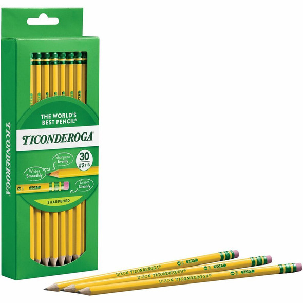 Ticonderoga Pre-Sharpened No. 2 Pencils - #2 - Yellow Barrel - 30 / Box