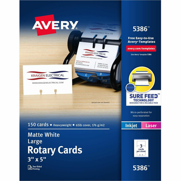 Avery&reg;  Printable Rotary Card 5386