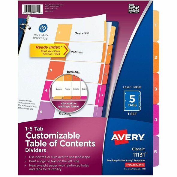 Avery Ready Index Index Divider 11131