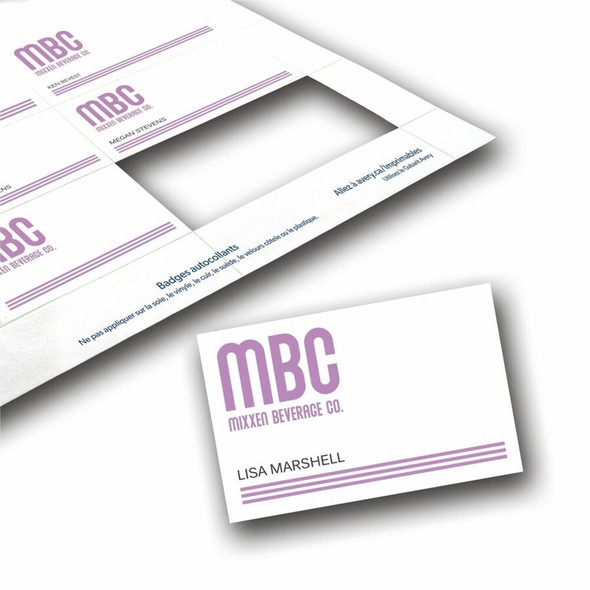 Avery&reg; Name Badge Inserts - Laser, Inkjet - White - 300 - Box 5392 SPR-AVE5392