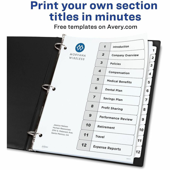 Avery Ready Index Index Divider 11140