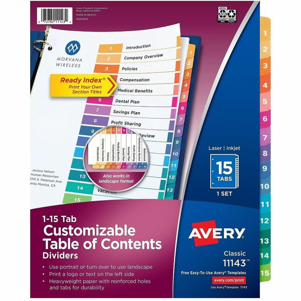 Avery Ready Index Index Divider 11143