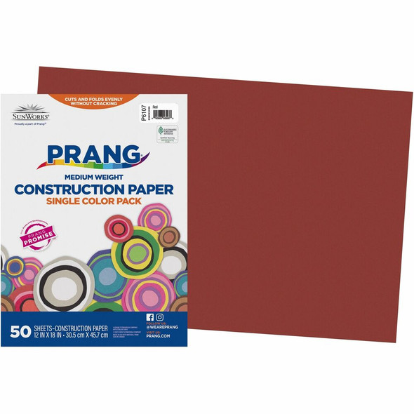 Prang Construction Paper - Craft - 18" Width x 12" Length - Red - 1 Pack