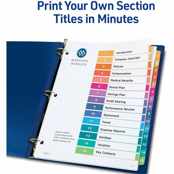 Avery Ready Index Index Divider 11074 SPR-AVE11074