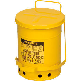 Justrite 6 Gallon Oily Waste Can Yellow - 09101