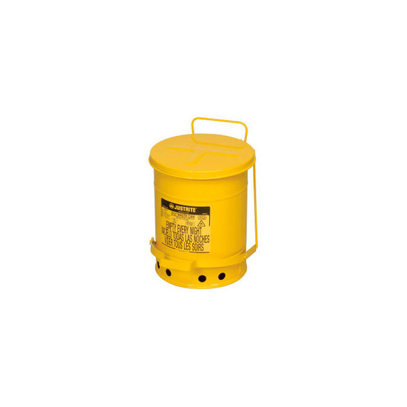 Justrite 6 Gallon Oily Waste Can Yellow - 09101