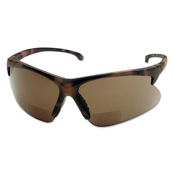 V60 30-06 Rx Readers Prescription Safety Glasses, Brown Polycarbonate Lens, Hardcoated, Tortoise, Nylon, +1.5
