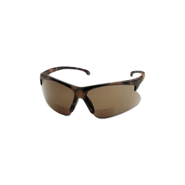 V60 30-06 Rx Readers Prescription Safety Glasses, Brown Polycarbonate Lens, Hardcoated, Tortoise, Nylon, +1.5