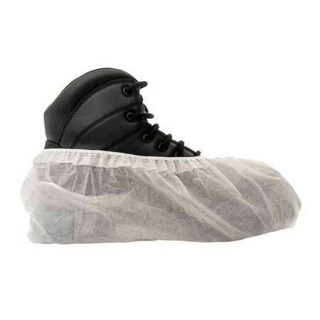 Disposable Shoe Covers, CPE, White, Slip Resistant Sole: Yes ,XL