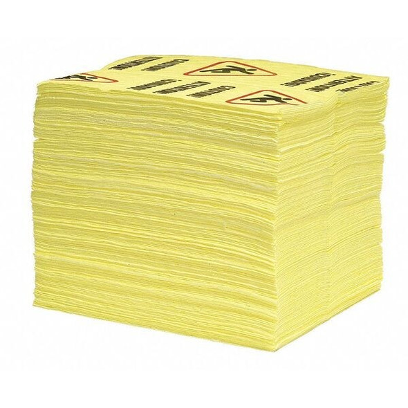 Sorbent Pad, 31 gal, 15 in x 19 in, Universal, Yellow, 200 PK