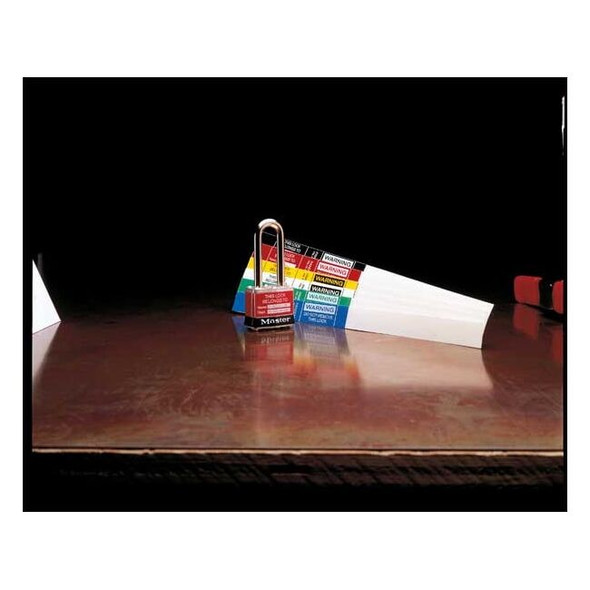 Padlock Label, No Header, Vinyl, 10 in Width, 3/4 in Height, ,25 PK