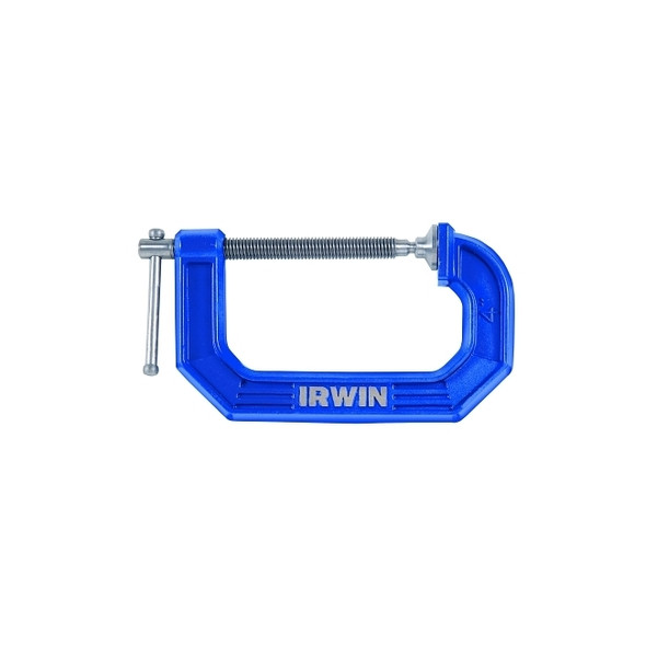 C-Clamp, 4 in Throat Depth, 3 in Opening, Blue