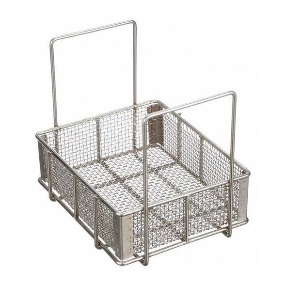 Rectangular Parts Washing Basket, #4 Mesh Size, Stainless Steel, Silver