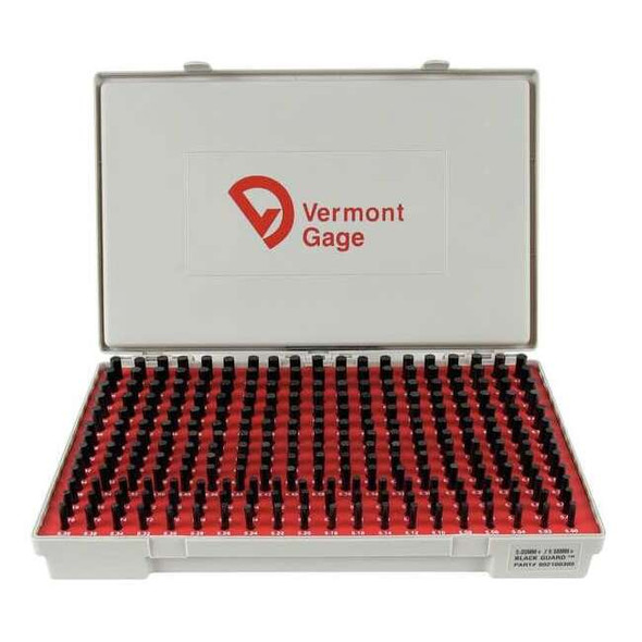 Vermont Gage Pin Gage Set, Plus, 5.00-9.98mm, Black 902100300