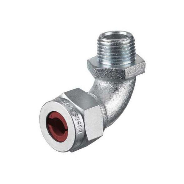 Hubbell Wiring Device-Kellems Liquid Tight Connector,1/2in.,90 deg,Red NHC1021ZP