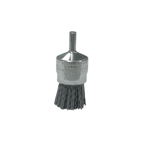 Nylox® End Brush, Silicon Carbide, 1 in Brush dia, 0.040 Bristle dia, 7/8 in Stem L, 10000 rpm
