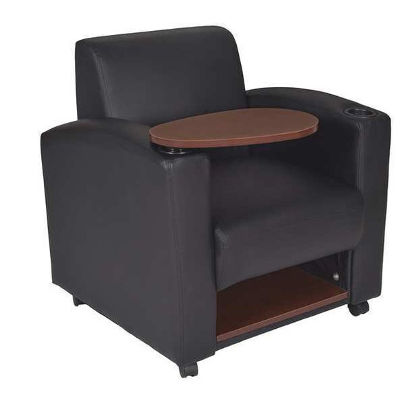Nova Arm Chair, Black Seat, Black Back, 31" W 29" L 33" H, Fixed, Vinyl Seat