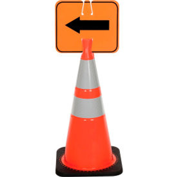 Cone Sign - Reversible Arrow - Black on Orange Cone Sign - Reversible Arrow - Black on Orange