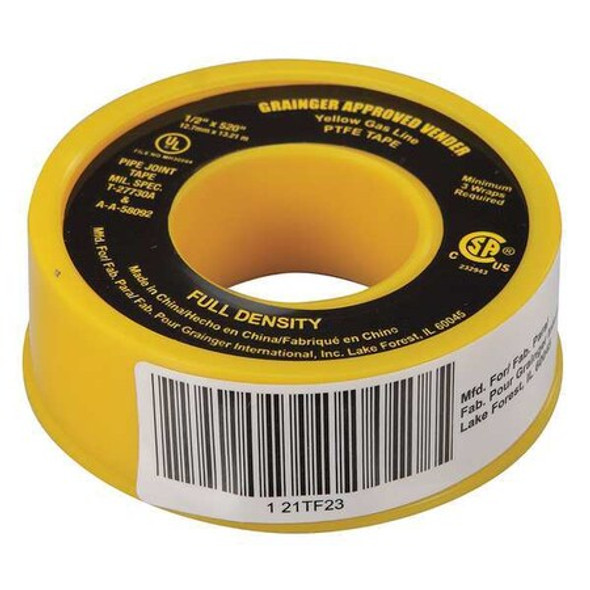 Manufacturer Varies Thread Sealant Tape,1/2" W,Yellow 21TF23