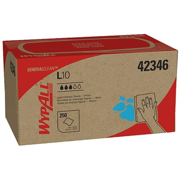 Wypall L10 Disposable Towels 42346 Lightweight 1 Ply Pop-Up Box White 24 250