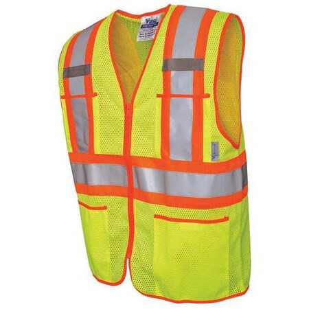 Viking Hi-Vis Vest,Lime,Polyester Mesh,2XL U6112G-2XL