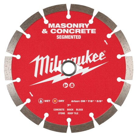 Milwaukee Tool 7" Segmented Masonry & Concrete Diamond Blade 49-93-9307