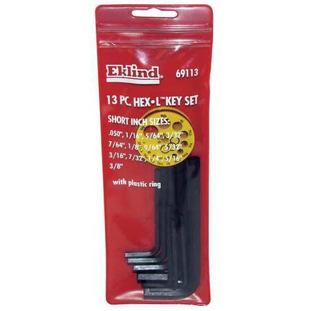 Eklind 13 Piece SAE L-Shaped Hex Key Set, 69113 69113