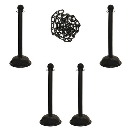 Manufacturer Varies Barrier Post Kit, Black, 41 in Post Height, Gloss 71303-4